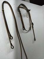 New Congress Leather Browband Headstall W Metal Plate #6850 U-28