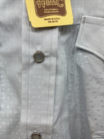 New Men’s H Bar C Gray Designed Long Sleeve Pearl Snap 15.5 Medium Q-48