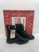 New Children’s Black Lace Up Texas Brand Cowboy Boots. C 350 1.5 1 1/2 D. 23-113