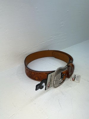 New Brown Genuine Leather Nocona Tooled 28” Belt #N1311777 JJ-26