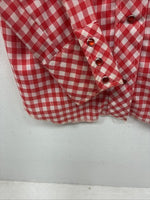 New Women’s Miss Rodeo Red Checker Long Sleeve Pearl Snap Small KK-27