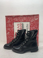 New Children’s Black Lace Up Texas Brand Cowboy Boots. C 350 1.5 1 1/2 D. 23-113