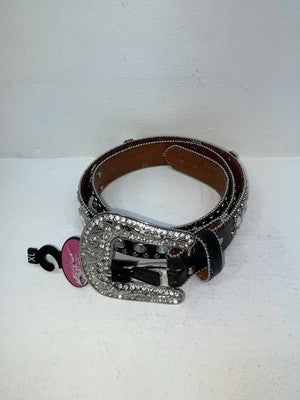 New Black Genuine Leather Blazin Roxx Silver Bling Cross XL Belt #N3510401 Z-66