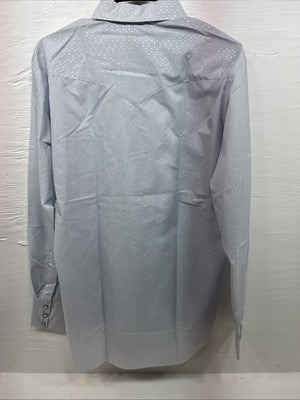 New Men’s H Bar C Gray Designed Long Sleeve Pearl Snap 15.5 Medium Q-48