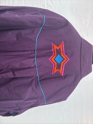New Men’s ELY Diamond People Western Design Long Sleeve Pearl Snap Large V-85
