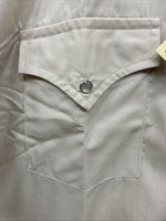 New Men’s ELY Cattleman Tan Short Sleeve Pearl Snap 16 Large AA-13