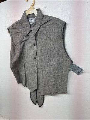 New Women’s Cowboy Threads Gray Sleeveless Button Up Size Small TT-60 