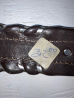 New Brown Genuine Leather Circle Y Weaved 30” Belt #8396 JJ-164