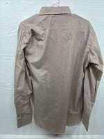 New Men’s H Bar C Brown Simple Long Sleeve Pearl Snap 15.5 Medium Q-28
