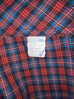 New Vintage Blue And Red Plaid Polyester Pants #5423719 3A-125