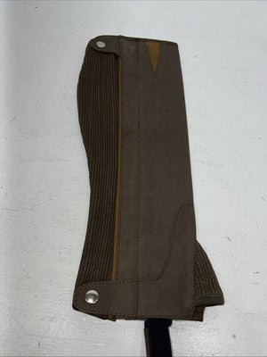 New Tough 1 Brown Synthetic Half Chaps Medium #63-76 H-513