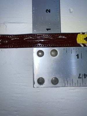 New Brown Genuine Leather Beaded 34” Belt Z-121