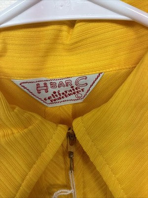 New Women’s H Bar C Yellow Half Zip Long Sleeve Shirt Large TT-130