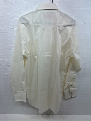 New Men’s Panhandle Slim Off White Long Sleeve Pearl Snap 16 Large Q-80