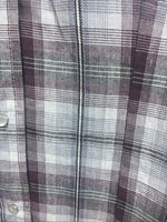 New Women’s Cumberland Purple Plaid Long Sleeve Pearl Snap 2X V-67