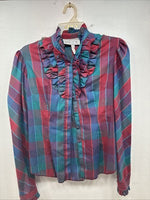 New Women’s Dickson Jenkins Plaid Long Sleeve Button Up Size 16 MM-140