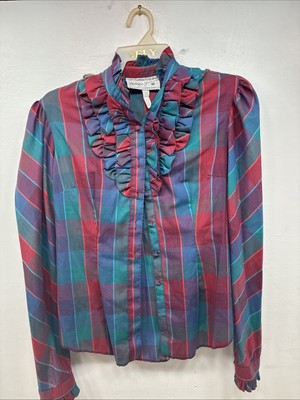 New Women’s Dickson Jenkins Plaid Long Sleeve Button Up Size 16 MM-140