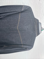 New Men’s ELY Cattleman Dark Blue Jean Long Sleeve Pearl Snap XL M-80