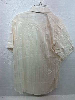 New Men’s Panhandle Slim Yellow Stripe Short Sleeve Pearl Snap 16.5 Large X-11