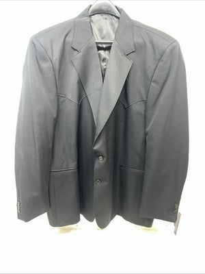 New Men’s Circle S Black Suit Jacket 56L #25832 S-610