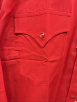 New Men’s ELY Cattleman Red Long Sleeve Pearl Snap 17 X 35 XL AA-119