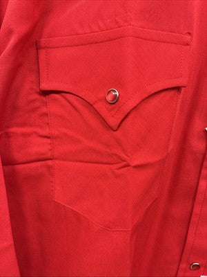 New Men’s ELY Cattleman Red Long Sleeve Pearl Snap 17 X 35 XL AA-119