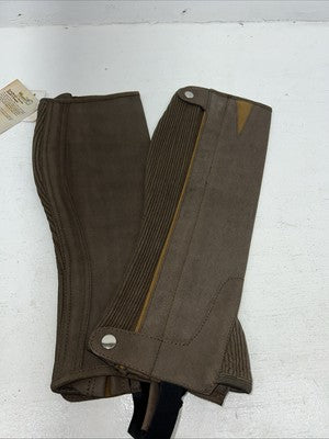 New Tough 1 Brown Synthetic Half Chaps Medium #63-76 H-513