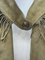 NOS Tan Show Chaps With Fringe Adjustable Waist 42” L-39