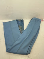 New Vintage Blue Floral Panhandle Slim Polyester Pants #76M2216 ZZ-2