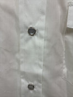 New Men’s H Bar C White Simple Short Sleeve Pearl Snap 16 Large Q-26