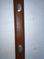 New Brown Genuine Leather Nocona Silver Pendent 32” Belt #N2427002 JJ-30
