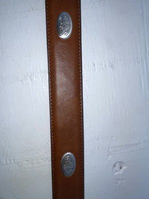 New Brown Genuine Leather Nocona Silver Pendent 32” Belt #N2427002 JJ-30