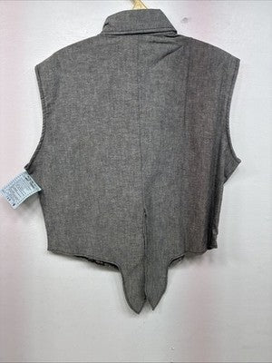 New Women’s Cowboy Threads Gray Sleeveless Button Up Size Small TT-60 