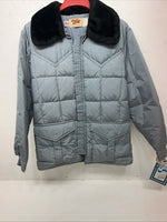New Comfy Mens Blue Long Puffer Jacket Large #05612 QQ-22