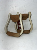 New Tough 1 White Rawhide Laced 3” Stirrups #57-1422 FF-10