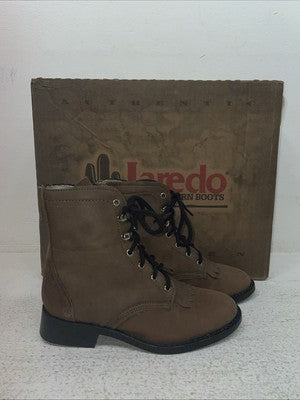 New Kids Brown Lace Up Laredo Cowboy Boots. 2005 13 M. 23-32