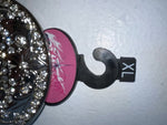 New Black Genuine Leather Blazin Roxx Silver Bling Cross XL Belt #N3510401 Z-66