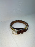 New Brown Genuine Leather Beaded 30” Belt JJ-159
