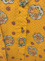 New Women’s Tem Tex Orange Floral Long Sleeve Pearl Snap Size 38 KK-2