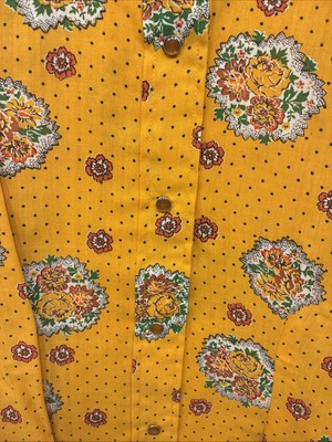 New Women’s Tem Tex Orange Floral Long Sleeve Pearl Snap Size 38 KK-2