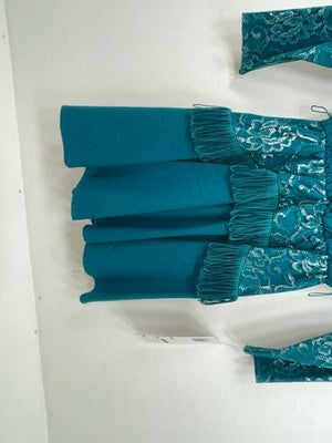New Kids Blue Western With Fringe Western Attitude Long Sleeve Dress M 3B-118