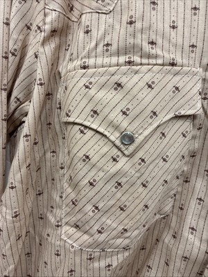 New Men’s Dickson Jenkins Brown Designed Long Sleeve Pearl Snap 16 Large AA-34