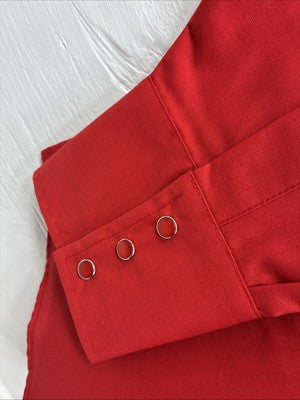 New Men’s ELY Cattleman Western Red Long Sleeve Pearl Snap 16 Large V-44