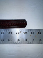 New Cherry Black Genuine Leather Tooled 34” Belt #591 JJ-32