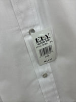 New Men’s ELY Cattleman White Long Sleeve Pearl Snap 16.5 X 35 Large CC-52