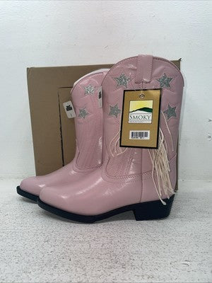 New Kids Pink With Fringe Smoky Mountain Cowboy Boots. 1058 C 2. 23-135