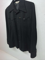 New Men’s Black Lee Button Up Long Sleeve Shirt M #4001 WW-47