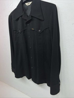 New Men’s Black Lee Button Up Long Sleeve Shirt M #4001 WW-47