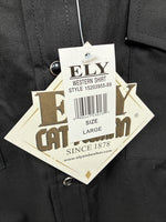 New Men’s ELY Cattleman Black Aztec Design Long Sleeve Pearl Snap Large Q-40