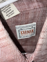 New Men’s Karman Pink Designed Short Sleeve Pearl Snap 14.5 Small AA-90